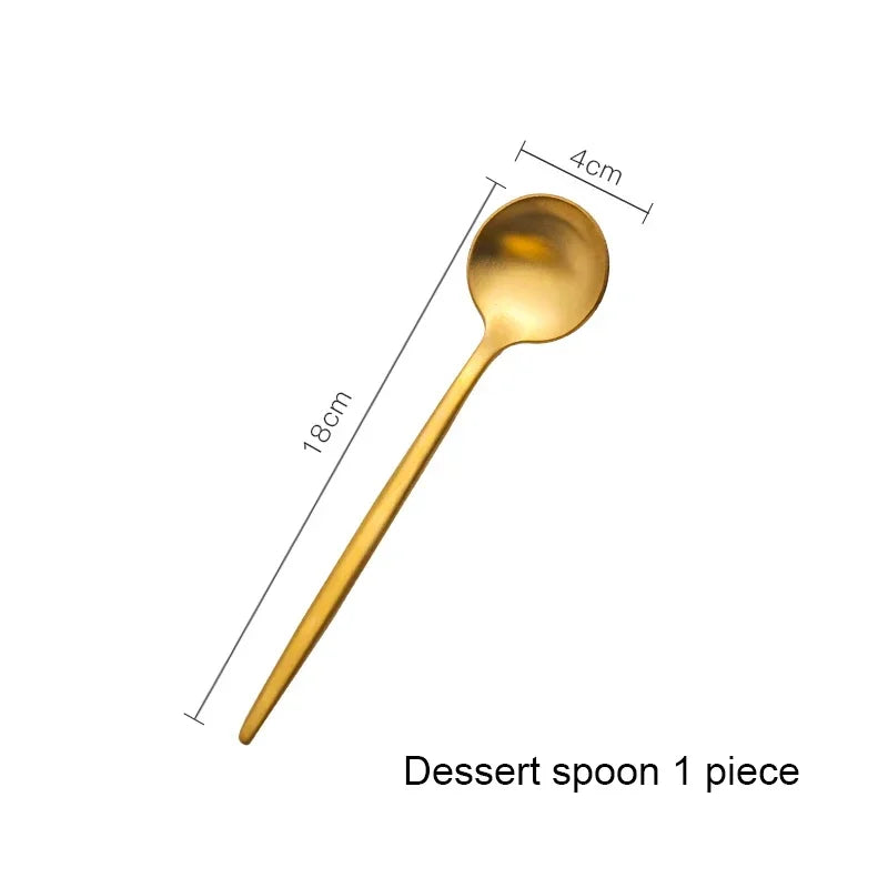 Mattgold 18/10 Edelstahl Luxus Besteck Geschirr Geschirr Messer Löffel Gabel Essstäbchen Besteck Set Spülmaschinenfest - GYLDNE GRÆNSE Gourmet Online Shop