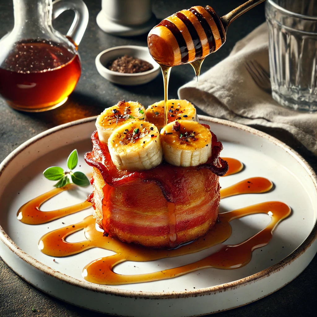 Gebratene Banane mit Bacon und Ahornsirup - GYLDNE GRÆNSE Gourmet Online Shop