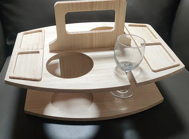 Weinregal aus Holz, Picknicktisch im Freien, tragbares Weinregal, abnehmbarer Obsttisch, Weinglasregal, mehrschichtiges Lebensmittelregal - G﻿YLDNE GRÆNSE Gourmet Online Shop 