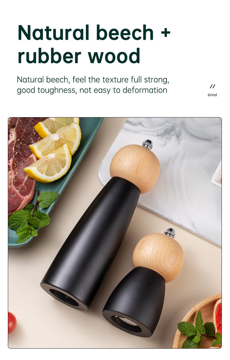 Küche Einstellbare Rauheit Holz Pfeffermühle Mühle Holz Manuelle Meerkeramik Mahlwerk Salzmühle - G﻿YLDNE GRÆNSE Gourmet Online Shop 