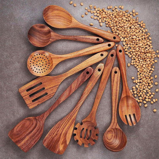 Teakholz Massivholz hitzebeständiger Suppenlöffel, Reislöffel, Haushaltsset Kochschaufel Löffel - G﻿YLDNE GRÆNSE Gourmet Online Shop 