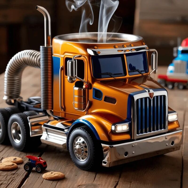 1PC Kreativer 11oz Kaffeebecher im Truck-Design. Ideal als Sattelschlepper-Kaffeetasse oder Desktop-Ornament für die Heimküche. - G﻿YLDNE GRÆNSE Gourmet Online Shop 