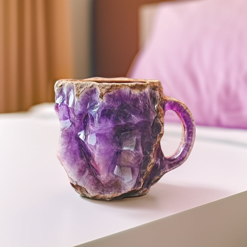 Heilung & spirituelle Gaben: Neuer mehrfarbiger Becher aus natürlichem Mineralkristall. Bunte Kristall-Weihnachtstasse für Kaffee, perfekt für das Festival. - G﻿YLDNE GRÆNSE Gourmet Online Shop 