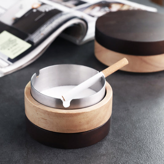 Nordischer Holzaschenbecher Aschenbecher aus Massivholz mit Deckel Heller Büroaschenbecher - G﻿YLDNE GRÆNSE Gourmet Online Shop 