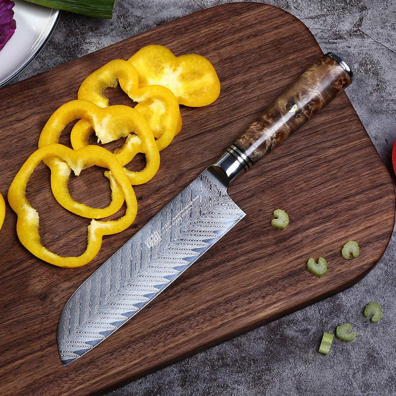 Damast Kochmesser 7 Zoll Sande Messer Fischgrätenmuster Scharfes Sushi Messer Haushalt Fisch Rohes Messer - G﻿YLDNE GRÆNSE Gourmet Online Shop 