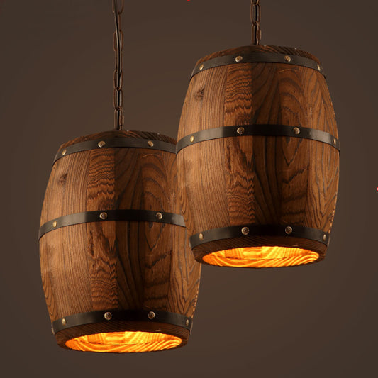 Weinfass Lampe Holz Holzfass Deckenleuchte Vintage - G﻿YLDNE GRÆNSE Gourmet Online Shop 