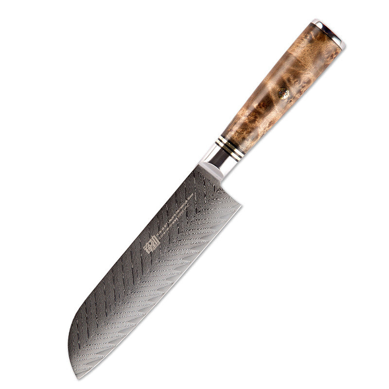 Damast Kochmesser 7 Zoll Sande Messer Fischgrätenmuster Scharfes Sushi Messer Haushalt Fisch Rohes Messer - G﻿YLDNE GRÆNSE Gourmet Online Shop 