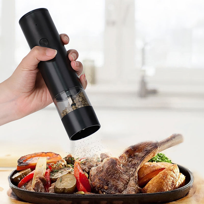 Elektrische Pfeffer- und Meersalzmühle mit USB-Aufladung mit Basis und doppelter Unterstützung für einfaches Aufladen und Verwenden - G﻿YLDNE GRÆNSE Gourmet Online Shop 