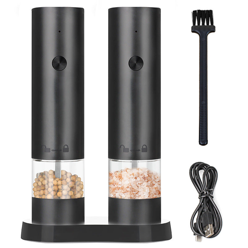 Elektrische Pfeffer- und Meersalzmühle mit USB-Aufladung mit Basis und doppelter Unterstützung für einfaches Aufladen und Verwenden - G﻿YLDNE GRÆNSE Gourmet Online Shop 