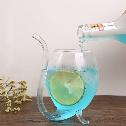 Wein Whiskey Glas Hitzebeständiges Glas Saugen Saft Milchtasse Tee Weintasse mit Trinkschlauch Strohhalm - G﻿YLDNE GRÆNSE Gourmet Online Shop 