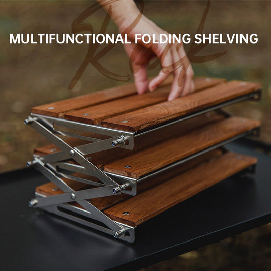 Bergsteigen Outdoor Camping Rack Tragbares Aufbewahrungsregal Dreischichtregal mit faltbarem Picknick Camping Barbecue Klapptisch - G﻿YLDNE GRÆNSE Gourmet Online Shop 