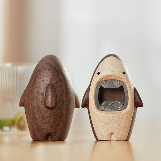 Massivholz Hai Bier Flaschenöffner kreative Persönlichkeit niedlich Schraubenzieher Desktop-Dekoration Zuhause Cartoon Flaschenöffner Dekoration - G﻿YLDNE GRÆNSE Gourmet Online Shop 