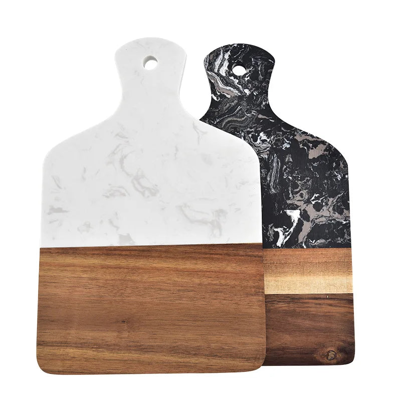 Marmor und Akazienholz Küche Schneidebrett Rutschfeste Schneideblöcke Obst Käse Werkzeuge Messer Zubehör Steak Pizzablech - G﻿YLDNE GRÆNSE Gourmet Online Shop 