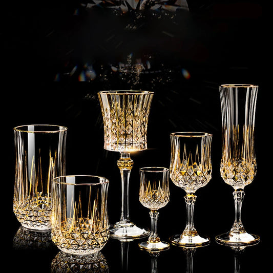 Gold Luxus Wein Glas Wein Champagner Kelch Europäischer Stil Exquisite Haushaltsbar Kristall Whisky Gläser Handgeblasene Tassen - G﻿YLDNE GRÆNSE Gourmet Online Shop 
