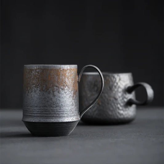 KuBac HoMmi Neu INS Steinzeug handgemachte japanische Stil Vintage Kaffeetasse Nachmittagstee Keramik Becher Set Retro Kaffeetasse - G﻿YLDNE GRÆNSE Gourmet Online Shop 