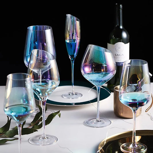 Bunte Weintasse Nordisch Kreativ Hoch Diagonal Regenbogen Kristallglas Bar Startseite Whiskey Wodka Champagnerglas Trinkglas - G﻿YLDNE GRÆNSE Gourmet Online Shop 