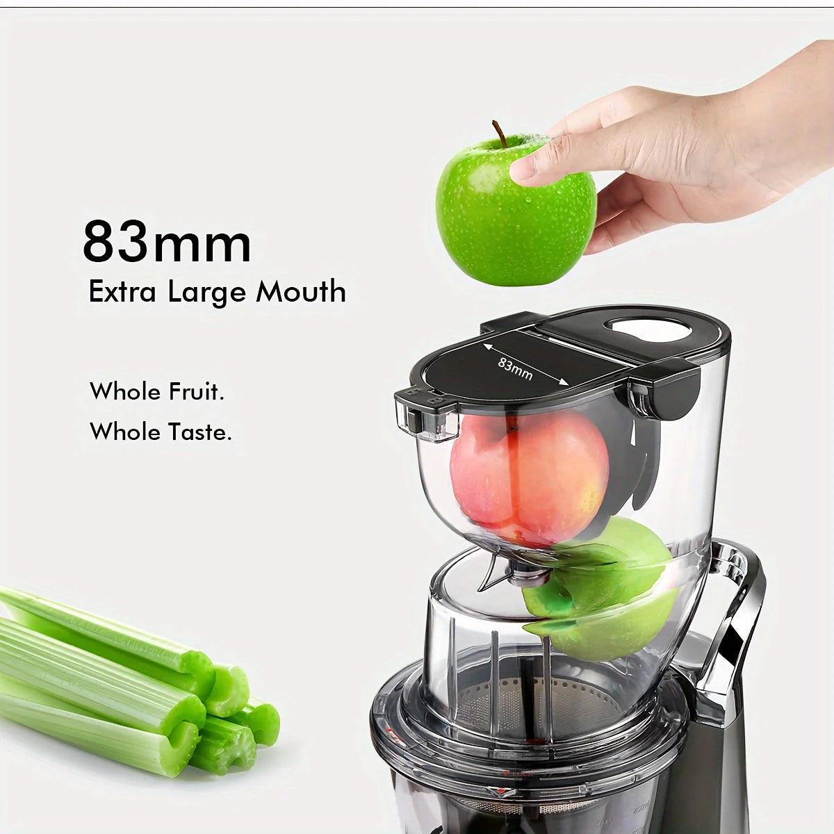 SiFENE Cold Press Juicer Machine - einfaches Entsaften von ganzen Früchten und Gemüse, Slow Masticating Technology, hohe Ausbeute, BPA-frei, grau - G﻿YLDNE GRÆNSE Gourmet Online Shop 