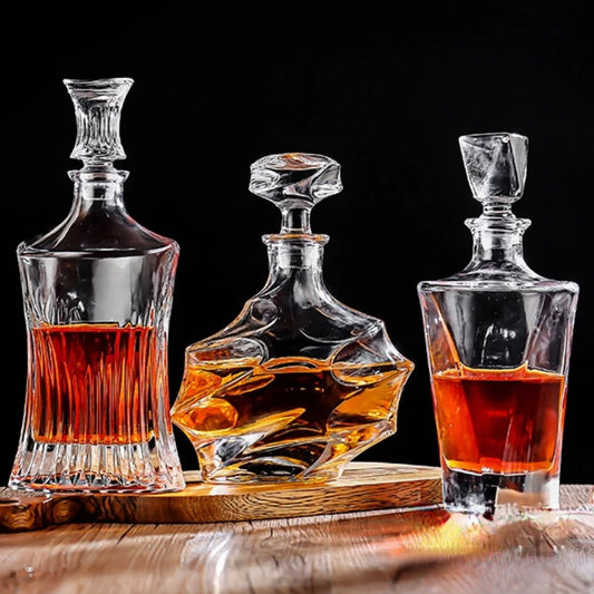 500-800Ml Elegante Whisky Weinflasche Likör Trennwand Dickes bleifreies Glas Wein Dekanter Kunst Wein Set Destillierter Getränketopf - G﻿YLDNE GRÆNSE Gourmet Online Shop 