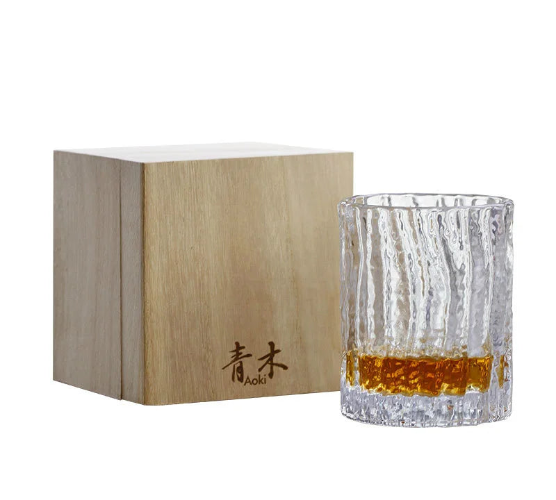 Japanisch Edo Kristall Kinoshin Whisky Glas Aoki Whisky Tasse Old Fashioned Hammer Rinde Muster Weinglas Schnitzerei Brandy Snifters - G﻿YLDNE GRÆNSE Gourmet Online Shop 