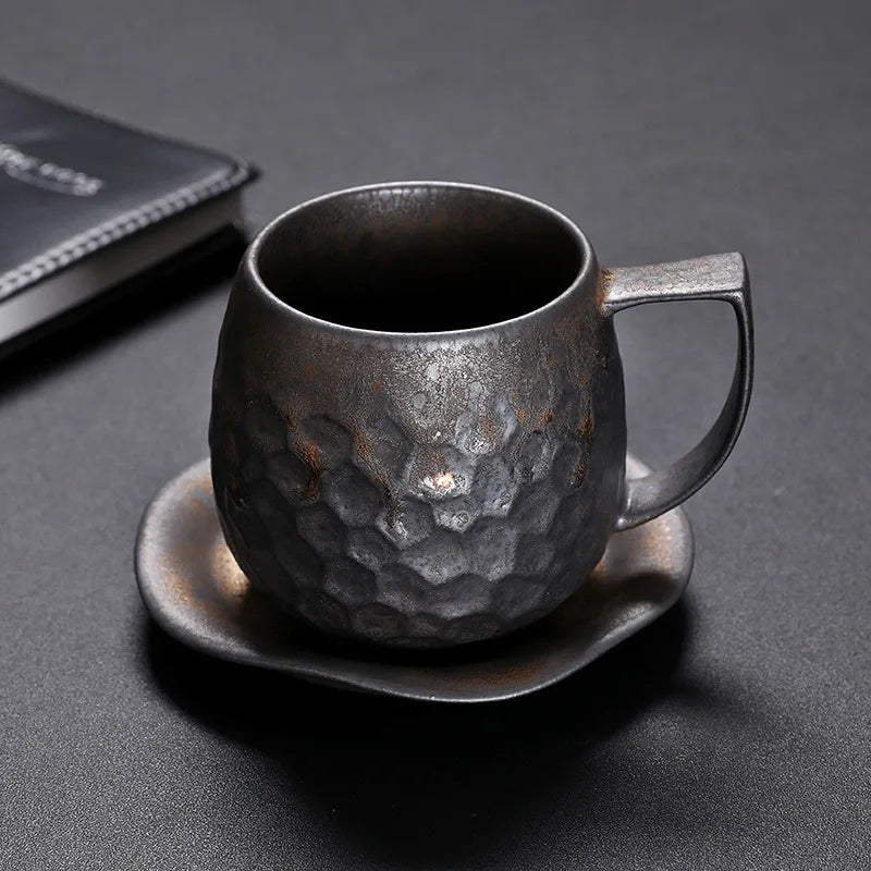 KuBac HoMmi Neu INS Steinzeug handgemachte japanische Stil Vintage Kaffeetasse Nachmittagstee Keramik Becher Set Retro Kaffeetasse - G﻿YLDNE GRÆNSE Gourmet Online Shop 