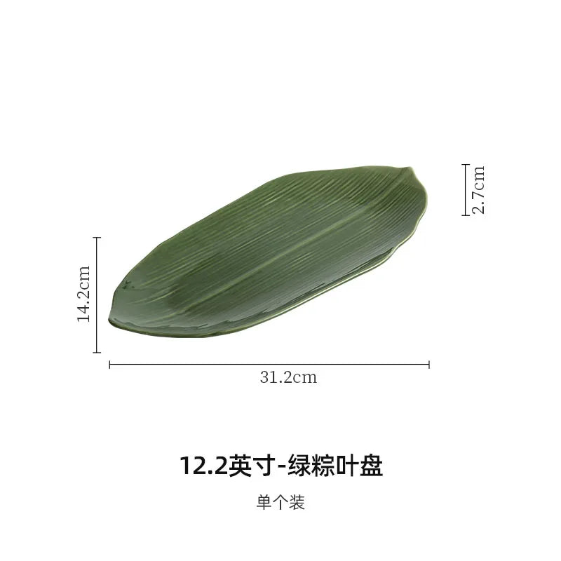 Blatt Keramik Teller Sushi Teller Dim Sum Dish Sashimi Disc Snack Tablett Kuchenpfanne Dessertteller Obstteller Salatschüssel - G﻿YLDNE GRÆNSE Gourmet Online Shop 