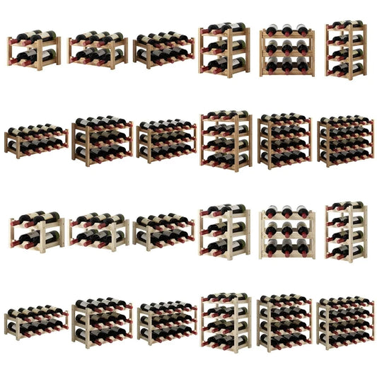 2/3/4 Ebenen Stehendes Weinregal aus Holz Organizer Home Bar Party Display Halter Regaldekoration Halter Weinzubehör - G﻿YLDNE GRÆNSE Gourmet Online Shop 