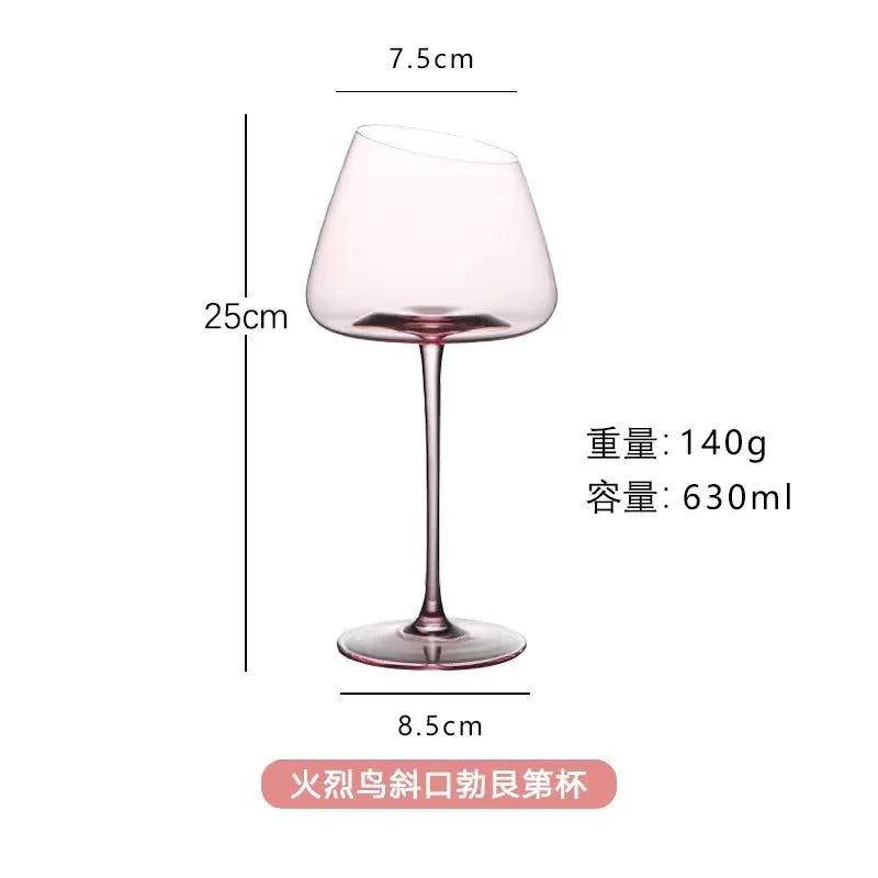 Französisch Rosa Flamingo Rotwein Gläser Set Kristallglas Kelch Kreativ Schrägmund Konkaver Boden Champagner Weinbecher Blau - G﻿YLDNE GRÆNSE Gourmet Online Shop 