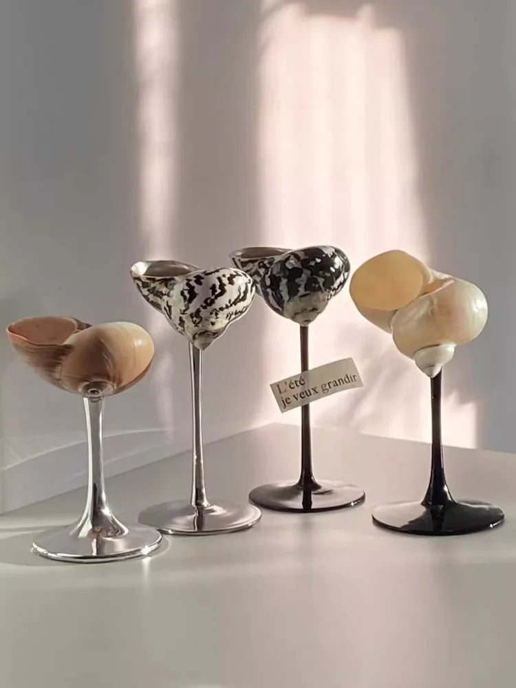 Nordisch Handgemachte Natürliche Muschel Küste Weinglas Kreative Party Trinkset Maritim Nische Champagner Gläser Bar High-End Utensilien - G﻿YLDNE GRÆNSE Gourmet Online Shop 