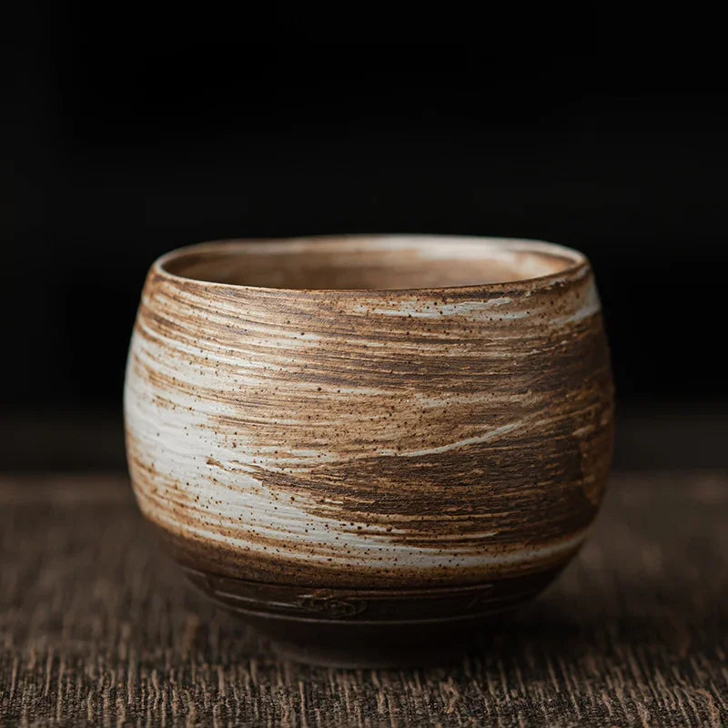 Japanisch handgemachte raue Keramik Teetasse Keramik Kung Fu Teeset Einzeltasse Antik Stil Ruhiger Pfad Antik Handwerkskunst Geschenk - G﻿YLDNE GRÆNSE Gourmet Online Shop 