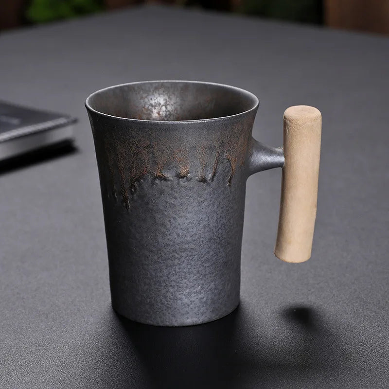KuBac HoMmi Neu INS Steinzeug handgemachte japanische Stil Vintage Kaffeetasse Nachmittagstee Keramik Becher Set Retro Kaffeetasse - G﻿YLDNE GRÆNSE Gourmet Online Shop 