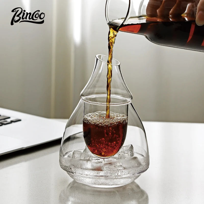 Bincoo Doppelschichtglas handgebrühte Kanne Set Cold Brew Kaffeekanne Cold Brew Pot Eis Tropfkanne Eis American Cup 180ml - G﻿YLDNE GRÆNSE Gourmet Online Shop 