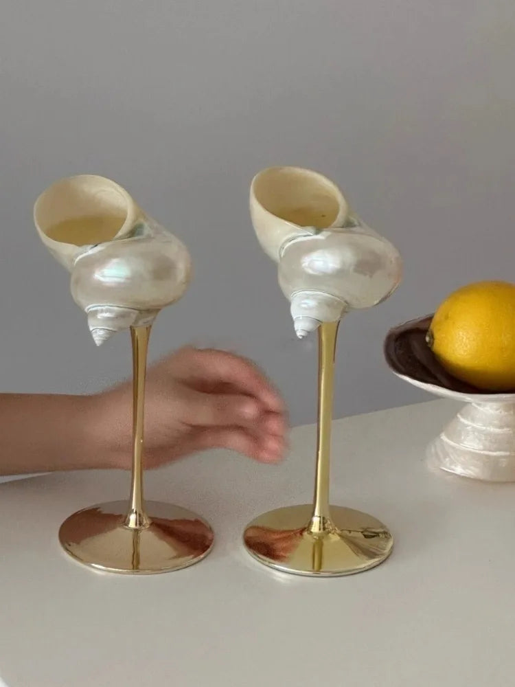 Nordisch Handgemachte Natürliche Muschel Küste Weinglas Kreative Party Trinkset Maritim Nische Champagner Gläser Bar High-End Utensilien - G﻿YLDNE GRÆNSE Gourmet Online Shop 