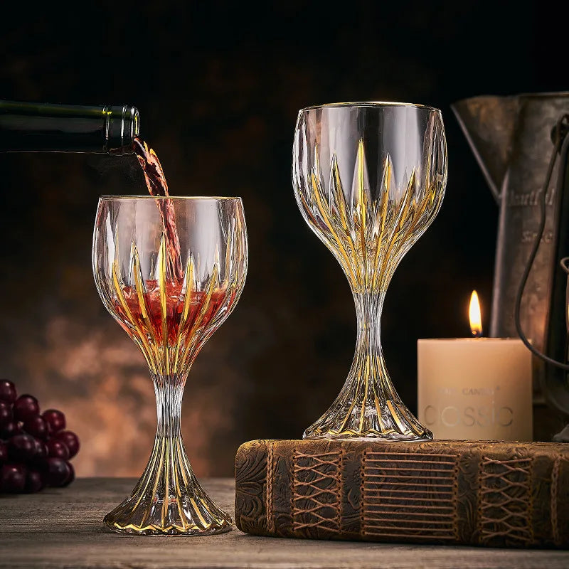 Europäisches kreatives Kristallglas-Set, goldene Weintassen, kreativer Dekanter, einfacher Haushalt, handgefertigtes Weinglas-Set - G﻿YLDNE GRÆNSE Gourmet Online Shop 