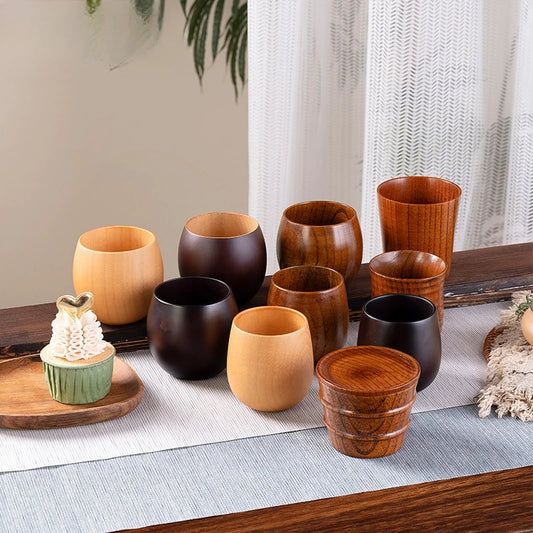 Saure Jujube-Holz-Tasse mit großem Bauch Kreative Holztasse Massivholz Anti-Verbrühungs-Teetasse Nordisches Teeset aus Holz - G﻿YLDNE GRÆNSE Gourmet Online Shop 