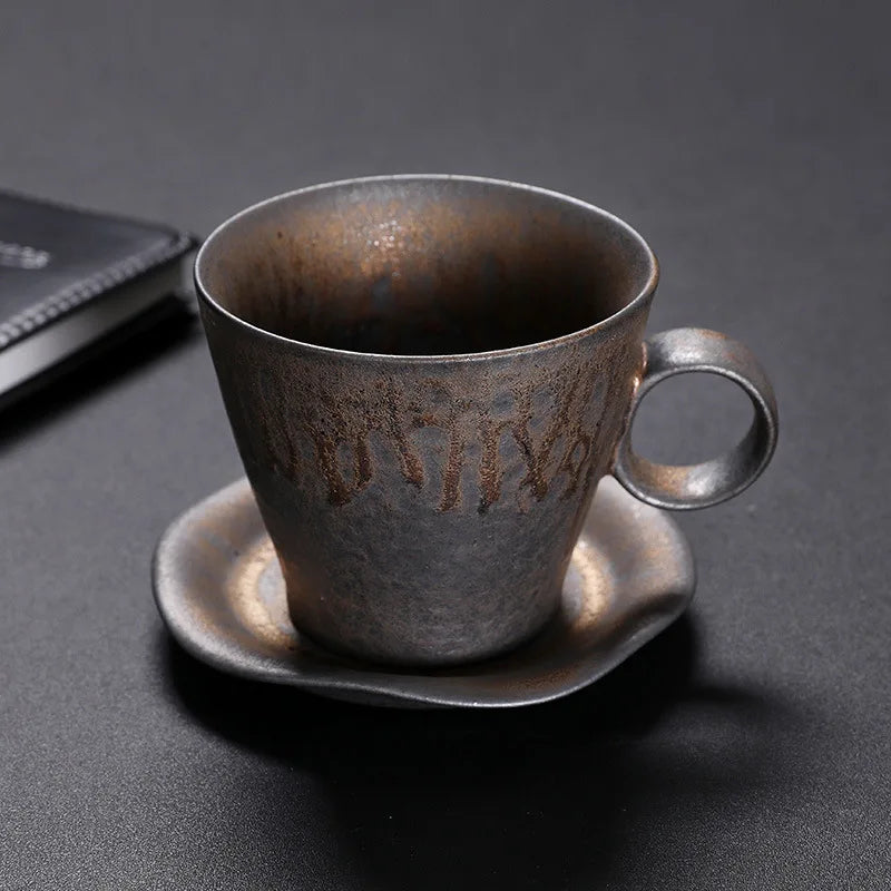 KuBac HoMmi Neu INS Steinzeug handgemachte japanische Stil Vintage Kaffeetasse Nachmittagstee Keramik Becher Set Retro Kaffeetasse - G﻿YLDNE GRÆNSE Gourmet Online Shop 