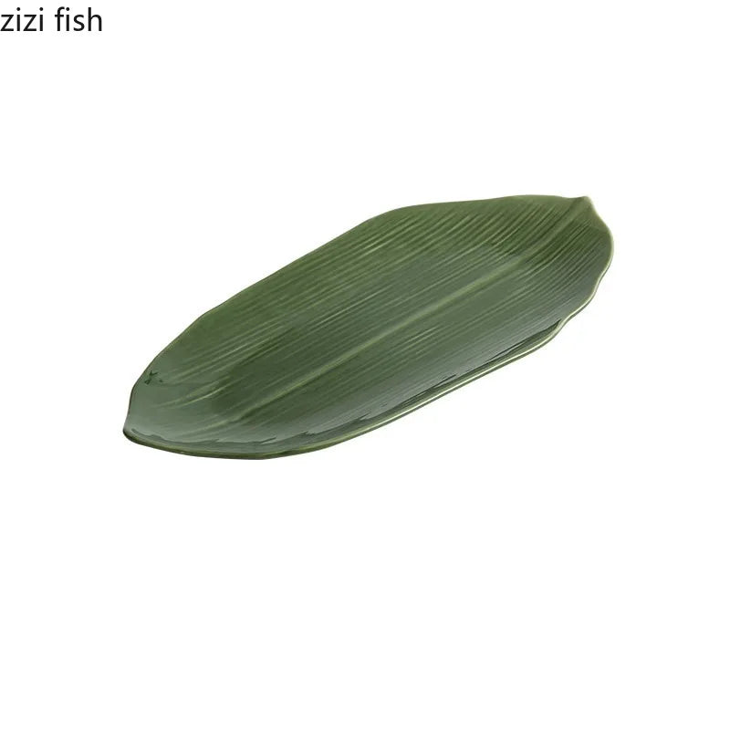 Blatt Keramik Teller Sushi Teller Dim Sum Dish Sashimi Disc Snack Tablett Kuchenpfanne Dessertteller Obstteller Salatschüssel - G﻿YLDNE GRÆNSE Gourmet Online Shop 