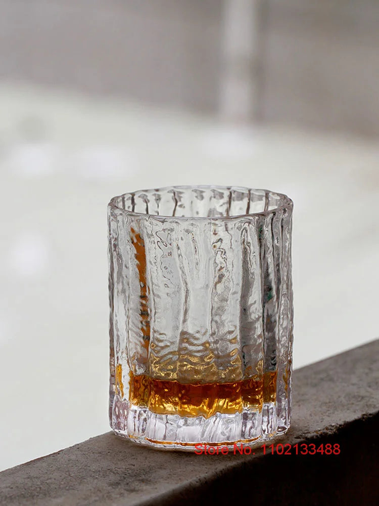 Japanisch Edo Kristall Kinoshin Whisky Glas Aoki Whisky Tasse Old Fashioned Hammer Rinde Muster Weinglas Schnitzerei Brandy Snifters - G﻿YLDNE GRÆNSE Gourmet Online Shop 