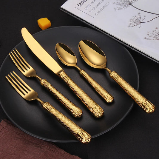 Edelstahl-Besteckset, Besteck mit hohlem Griff, gefertigt von höchster Qualität, 18-10, Luxus-Silberbesteck für die Hochzeit - G﻿YLDNE GRÆNSE Gourmet Online Shop 