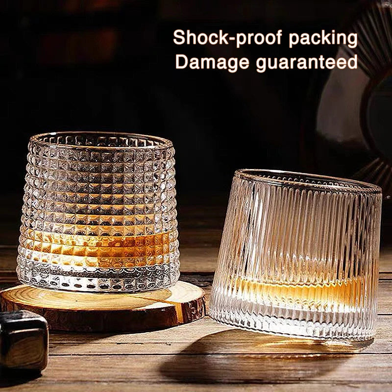 Spinning Whiskey Glass Whiskey Tumblers, Old Fashioned Scotch & Bourbon Glasses,Whisky Brandy Cups for Home Party Wine Glass - G﻿YLDNE GRÆNSE Gourmet Online Shop 