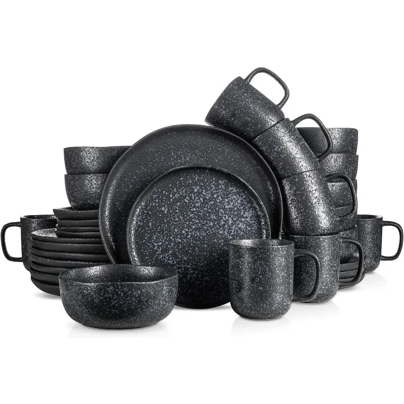Tom Stoneware Reactive Glaze Geschirr-Set, Schwarz-Weiß - G﻿YLDNE GRÆNSE Gourmet Online Shop 