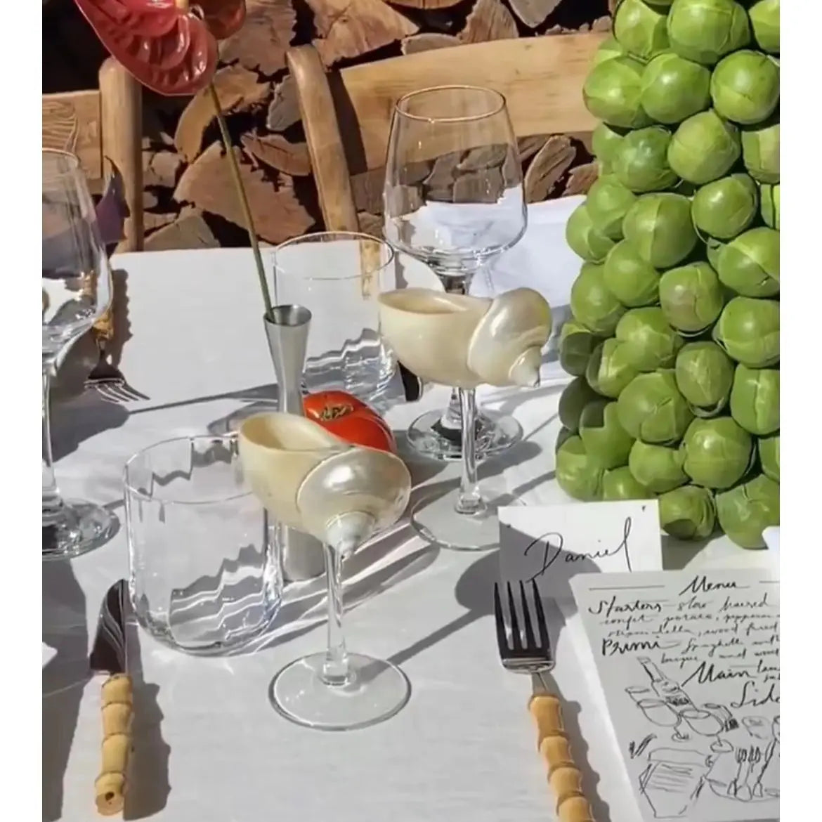 Natürliche Muschel Weinglas handgemachte Hochzeit Cocktailgläser Martini Gläser Weihnachtsgeschenk Dekoration Schmuck Teller Ornamente - G﻿YLDNE GRÆNSE Gourmet Online Shop 
