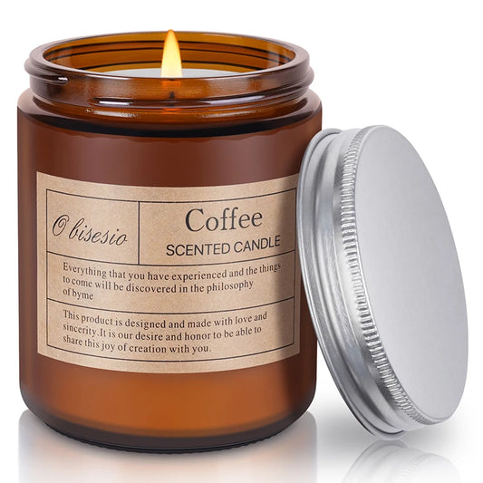 Obisesio Duftkerze Aromatherapie-Kerze für Zuhause Duftende Sojakerze Kaffee/Zitrone/Holz/Lavendel Kerze für Zuhause Frauen Männer - G﻿YLDNE GRÆNSE Gourmet Online Shop 