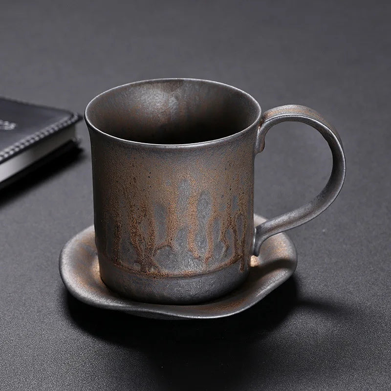 KuBac HoMmi Neu INS Steinzeug handgemachte japanische Stil Vintage Kaffeetasse Nachmittagstee Keramik Becher Set Retro Kaffeetasse - G﻿YLDNE GRÆNSE Gourmet Online Shop 