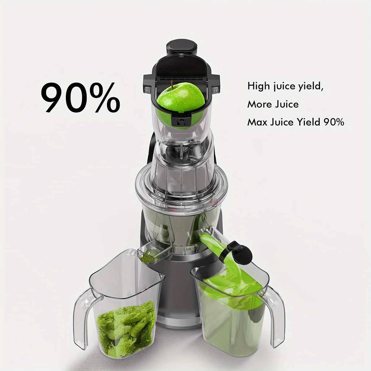 SiFENE Cold Press Juicer Machine - einfaches Entsaften von ganzen Früchten und Gemüse, Slow Masticating Technology, hohe Ausbeute, BPA-frei, grau - G﻿YLDNE GRÆNSE Gourmet Online Shop 