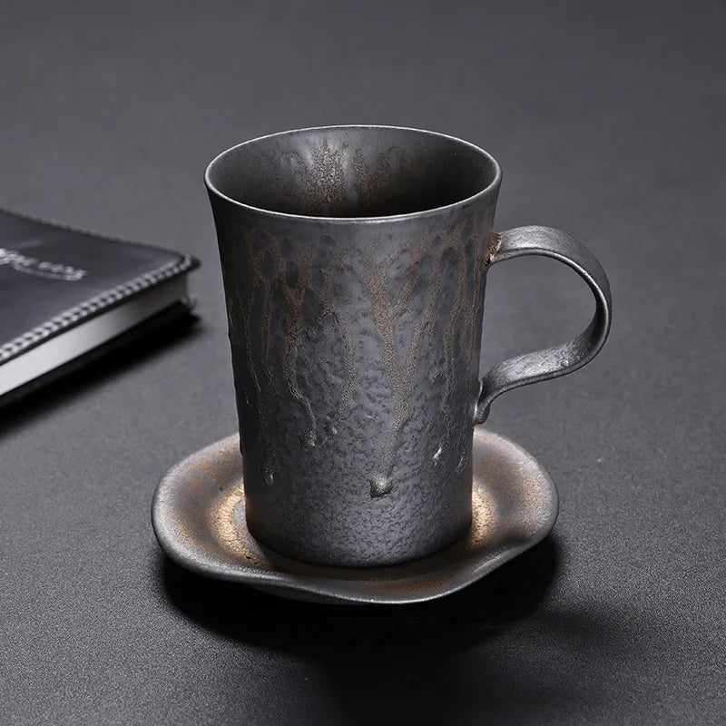 KuBac HoMmi Neu INS Steinzeug handgemachte japanische Stil Vintage Kaffeetasse Nachmittagstee Keramik Becher Set Retro Kaffeetasse - G﻿YLDNE GRÆNSE Gourmet Online Shop 