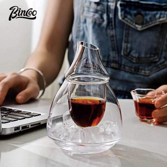 Bincoo Doppelschichtglas handgebrühte Kanne Set Cold Brew Kaffeekanne Cold Brew Pot Eis Tropfkanne Eis American Cup 180ml - G﻿YLDNE GRÆNSE Gourmet Online Shop 