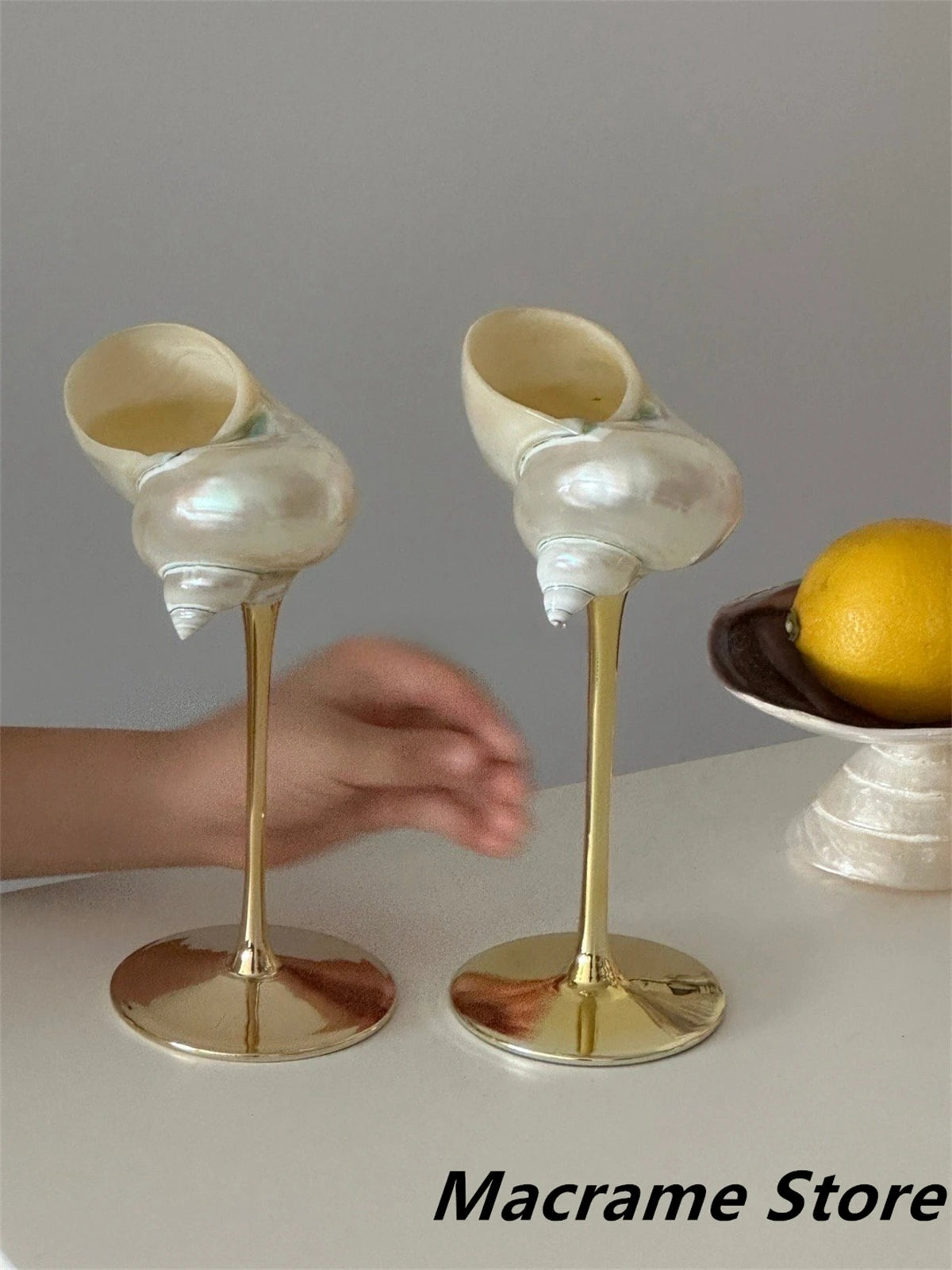 Handgemachte natürliche Muschel Weinglas moderne kreative Nische Weihnachtsgeschenk Geschenk Dekoration Ornamente Haushalt Muschel Kerzenständer - G﻿YLDNE GRÆNSE Gourmet Online Shop 