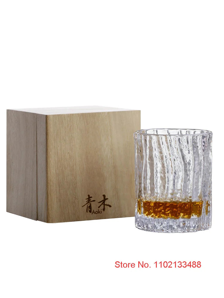 Japanisch Edo Kristall Kinoshin Whisky Glas Aoki Whisky Tasse Old Fashioned Hammer Rinde Muster Weinglas Schnitzerei Brandy Snifters - G﻿YLDNE GRÆNSE Gourmet Online Shop 