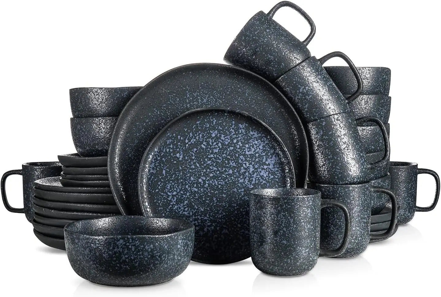 Tom Stoneware Reactive Glaze Geschirr-Set, Schwarz-Weiß - G﻿YLDNE GRÆNSE Gourmet Online Shop 