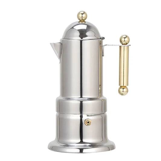 200ML verdickte Mokka-Kaffeekanne Italienische Espressomaschine Edelstahl Latte Perkolator 4 Tassen für Herd oder Induktion für den Heimgebrauch - G﻿YLDNE GRÆNSE Gourmet Online Shop 